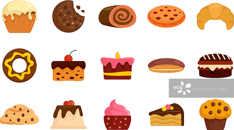 糖果图标扁平风格图片素材