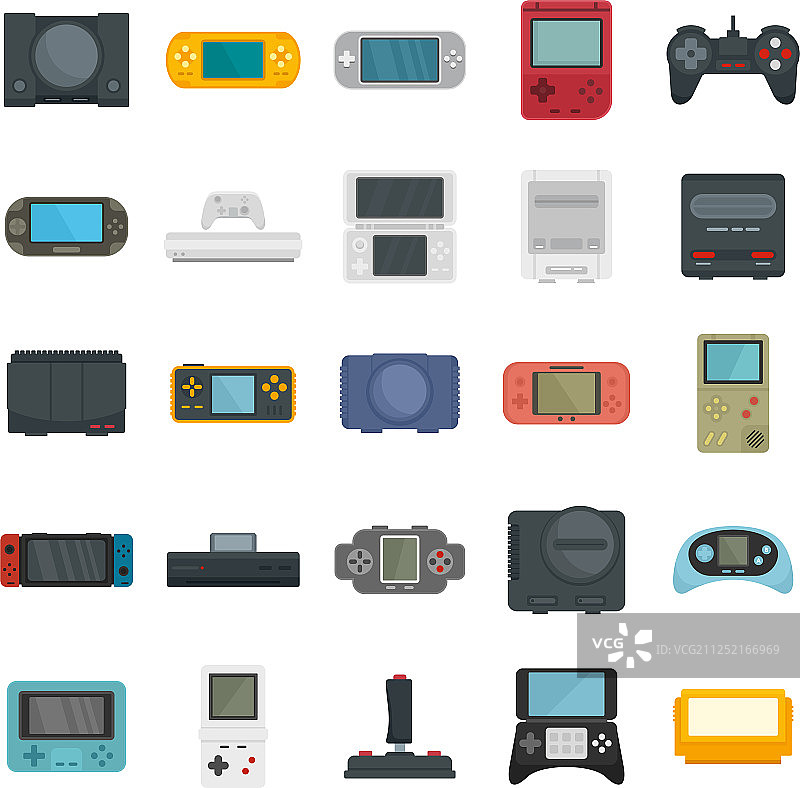 游戏机图标扁平风格合集图片素材