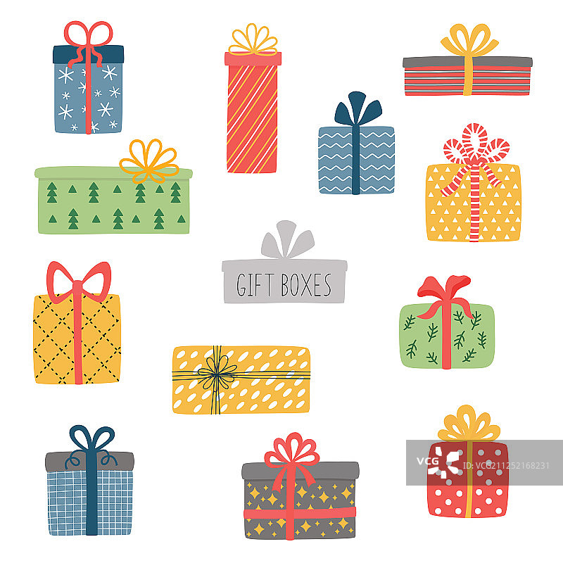 不同彩色包装礼品素材图片素材