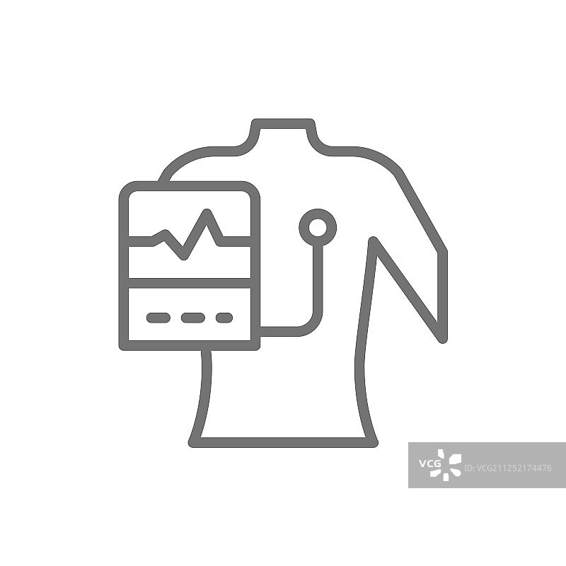 带有心电图起搏器线路的人们图片素材