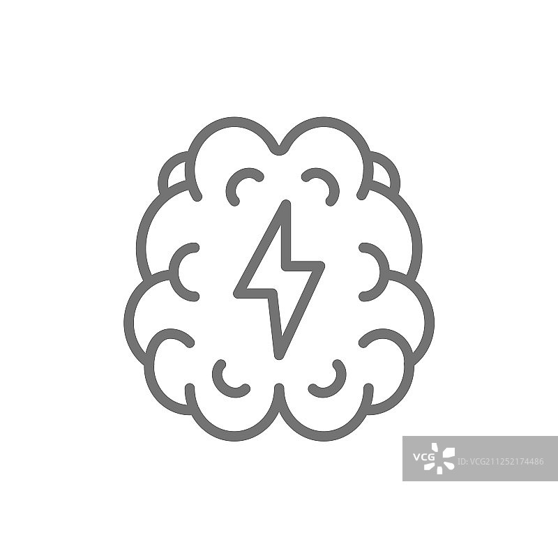 脑部中风疼痛线条图标图片素材