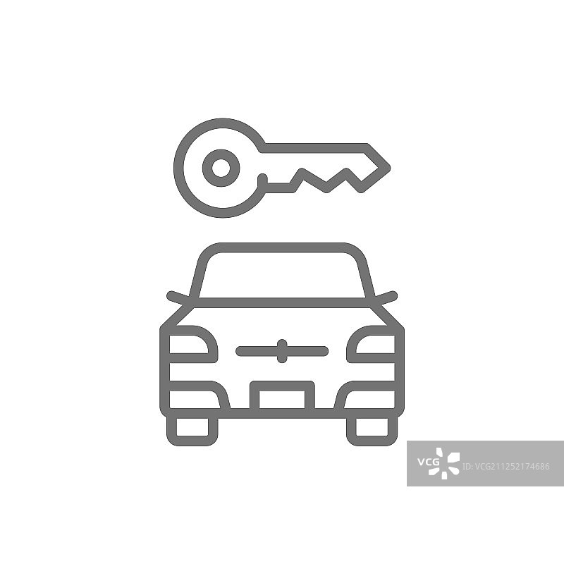 汽车钥匙自动锁定线性图标图片素材