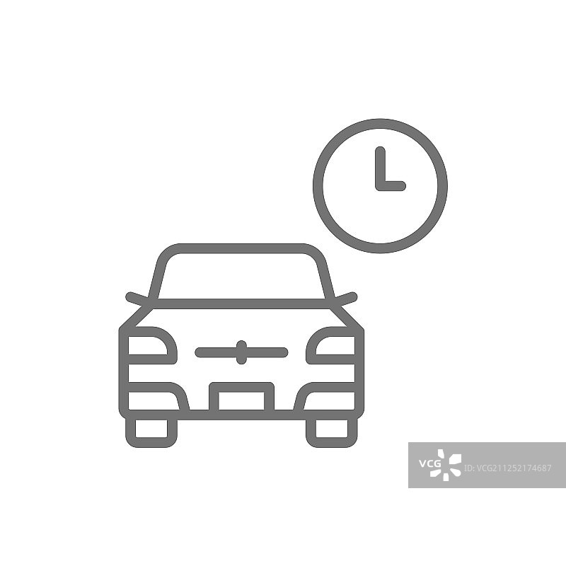 临时停车汽车共享服务线图片素材