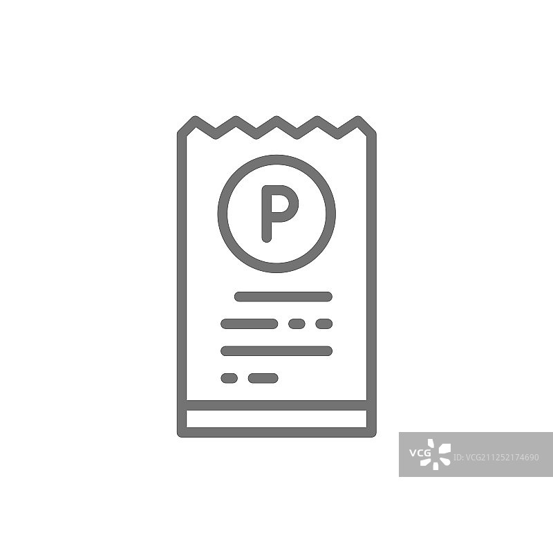 白色背景停车罚单线条图标图片素材