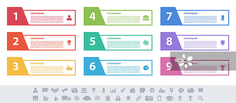信息图设计的商业概念有9个步骤图片素材