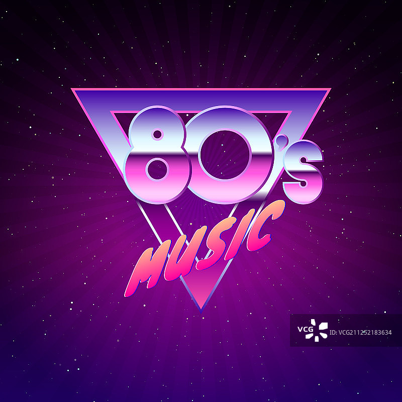 80年代霓虹色复古派对宣传单模板图片素材