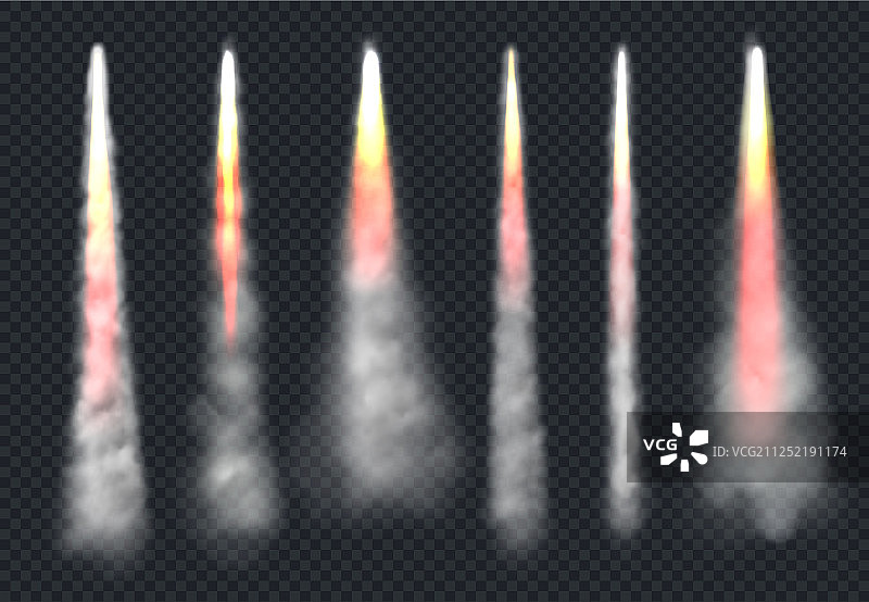 火箭发射烟雾飞行效果图片素材