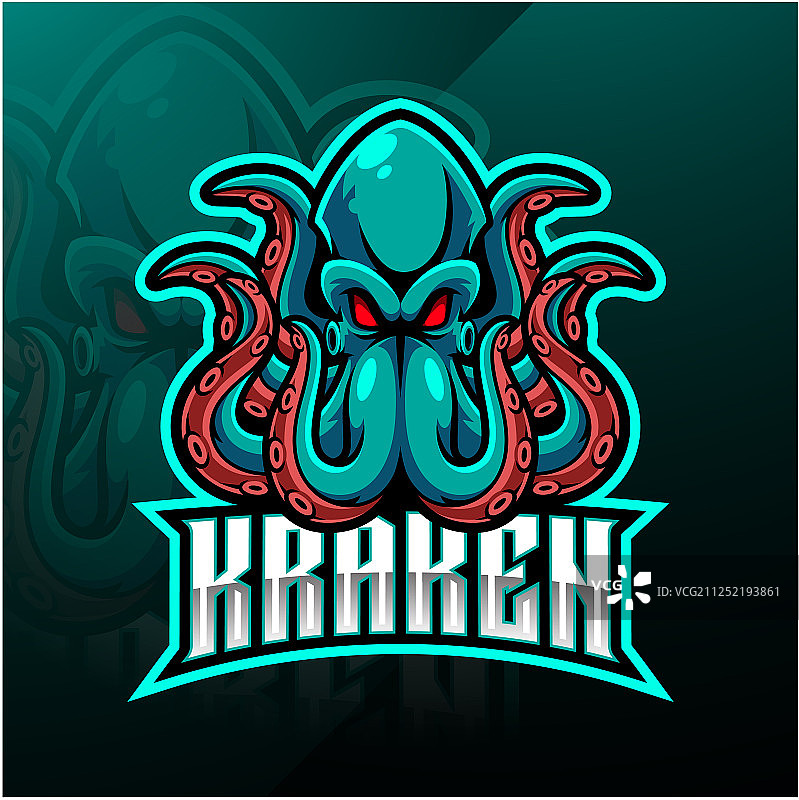 海怪章鱼运动吉祥物Logo设计图片素材