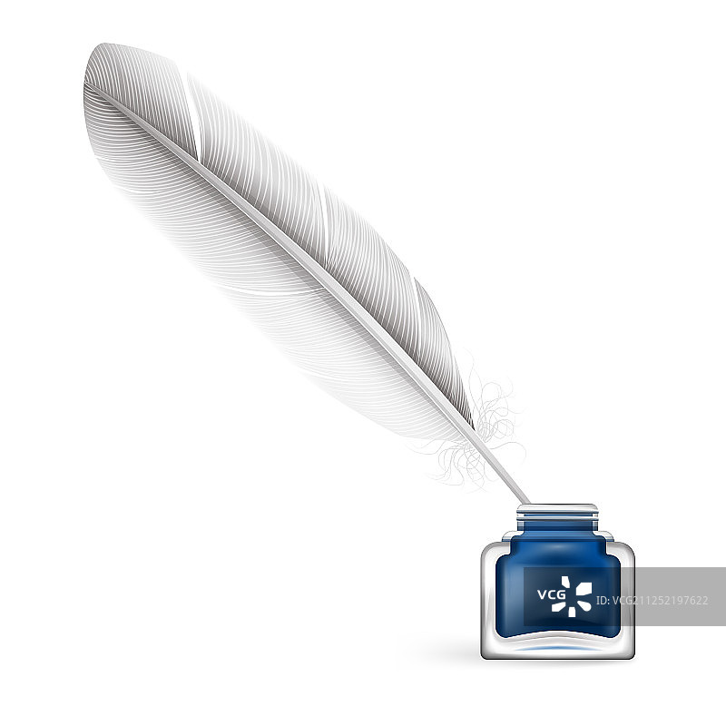 羽毛笔墨水写实素材图片素材