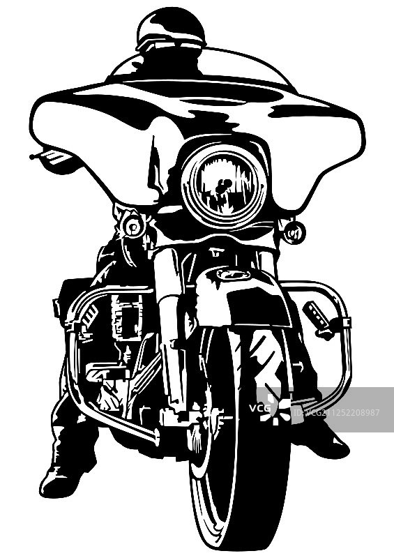 摩托车骑手正面图图片素材