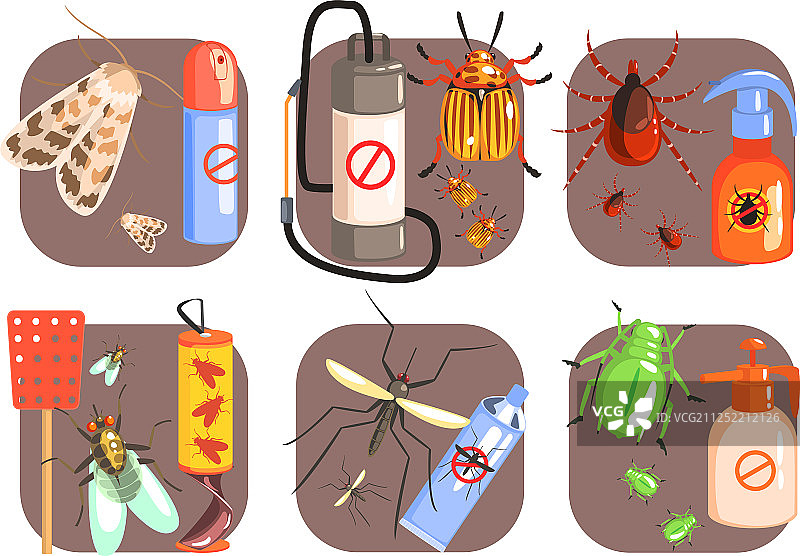 有害生物防治图标合集图片素材