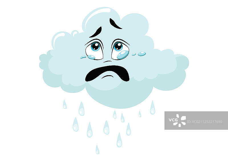 卡通云朵与雨滴图片素材