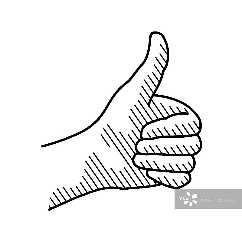 手部姿势符号，白色背景图片素材