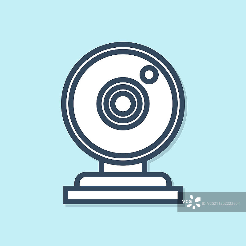 蓝色线条网络摄像头图标图片素材