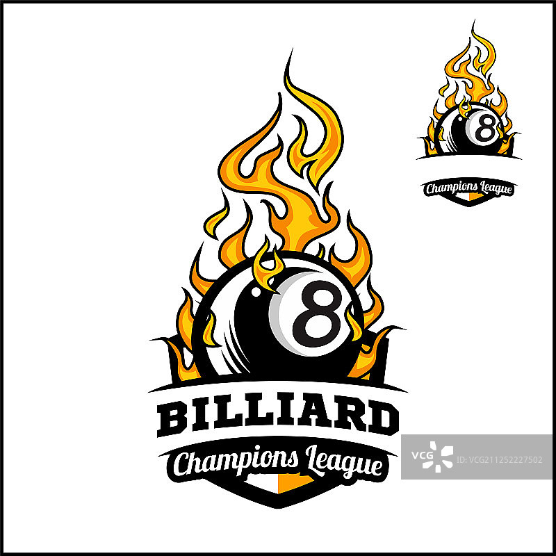 燃烧火焰的8号台球标志图片素材