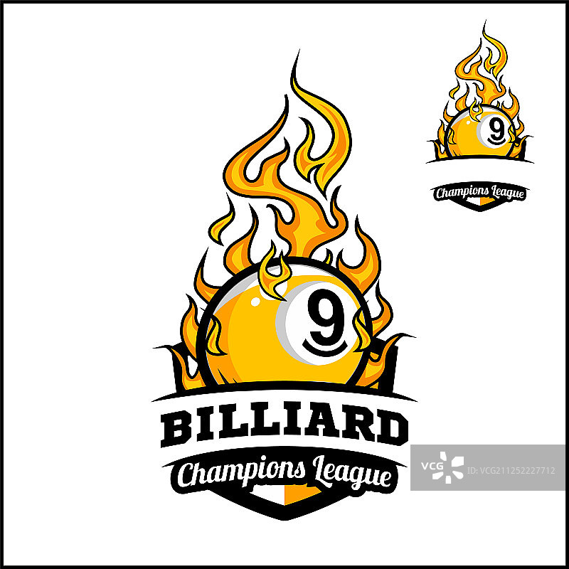 9球火焰台球徽章图片素材