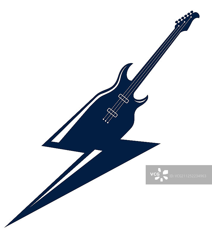 闪电摇滚造型电吉他图片素材