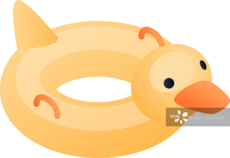 充气鸭子游泳圈2.5D风格图标图片素材