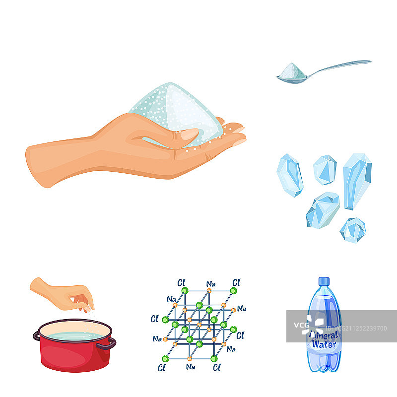 盐和食物标志组合图片素材