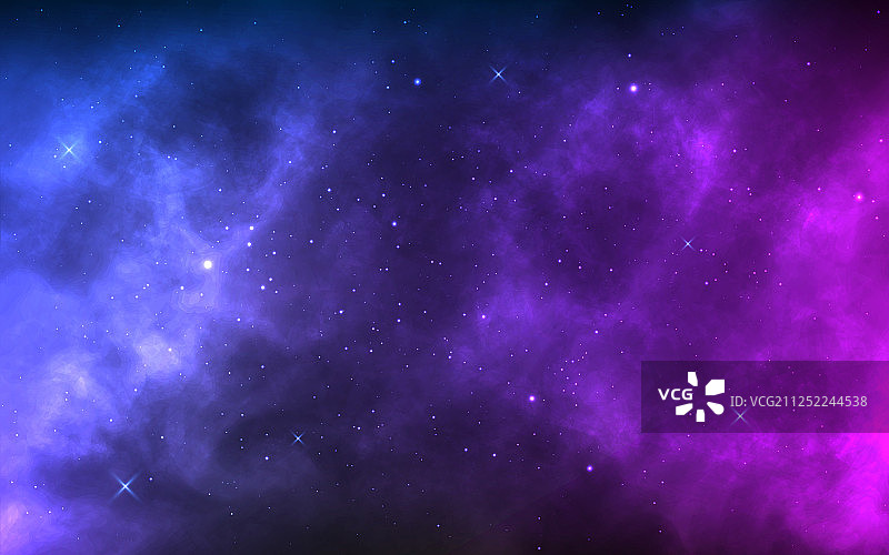 具有真实星云和闪耀光芒的太空背景图片素材