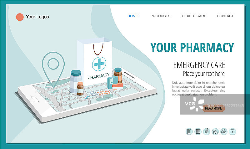 智能手机上的医疗设备药房图片素材