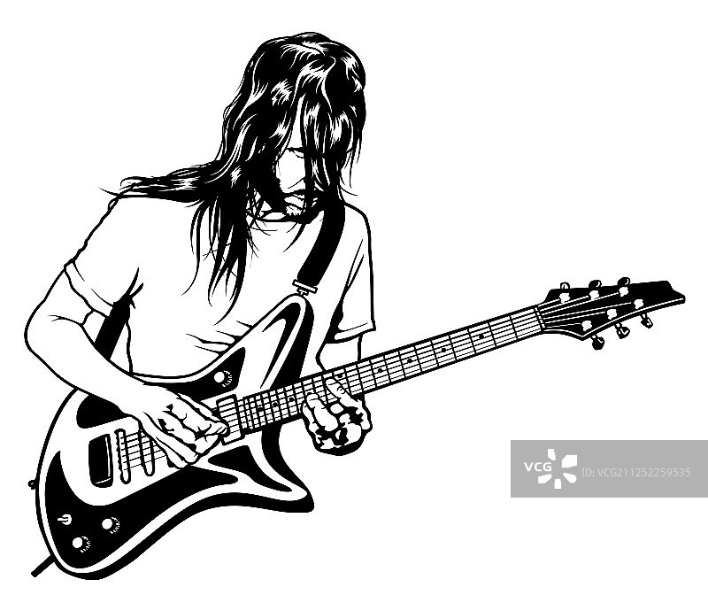 摇滚吉他手独奏图片素材