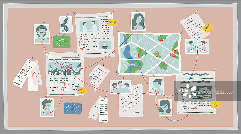 犯罪调查委员会扁平图标图片素材