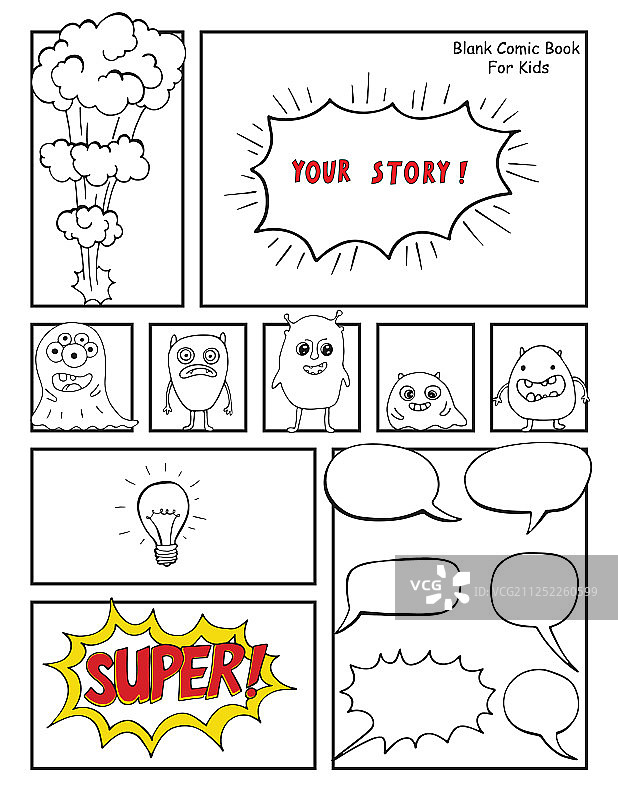 带有空白语音的空白漫画书模型图片素材