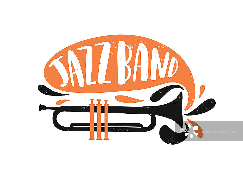 爵士乐队手绘字母风乐器图片素材