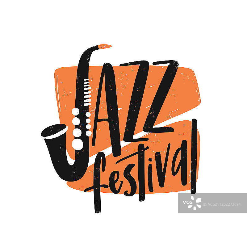 手绘字母萨克斯爵士音乐节图片素材