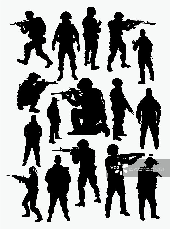 士兵剪影图片素材