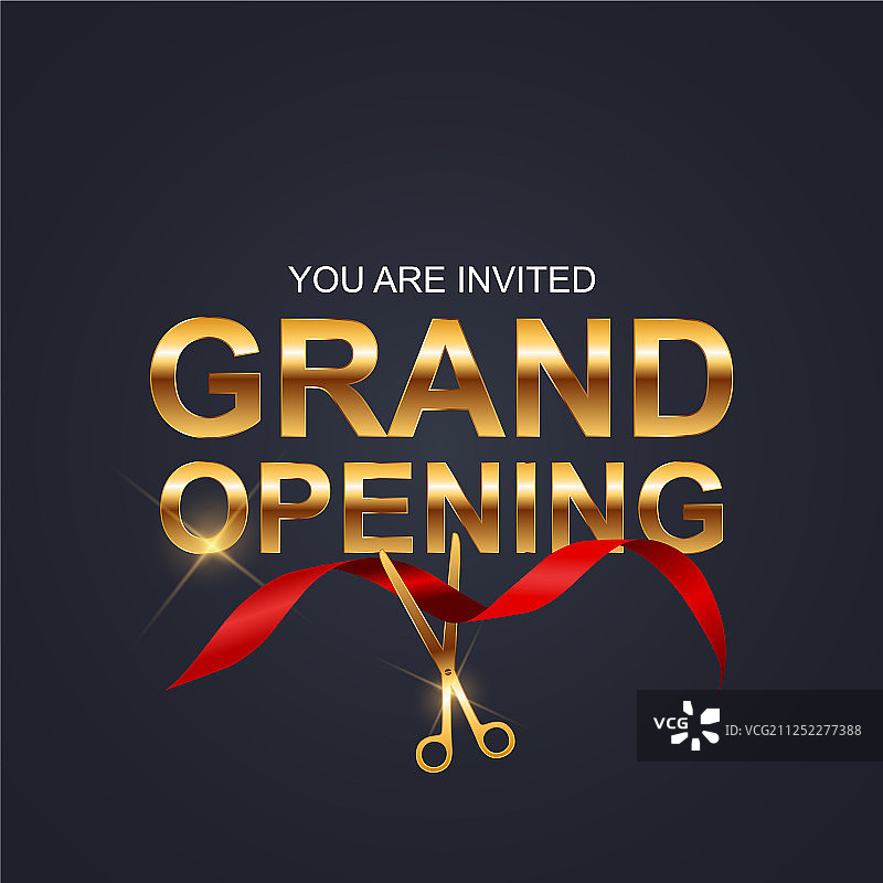 带丝带背景的盛大开业贺卡图片素材