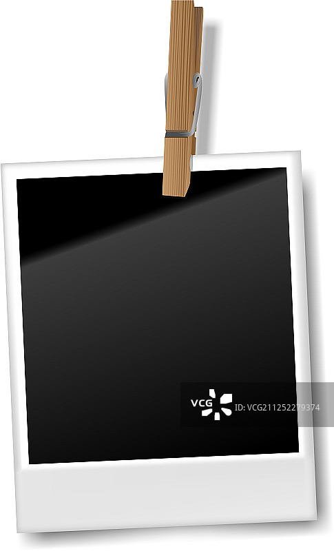 带木夹的逼真空白复古相框图片素材