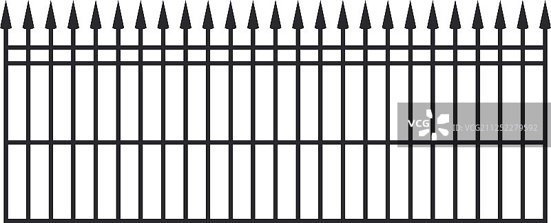 白色背景上的铁栏杆图片素材