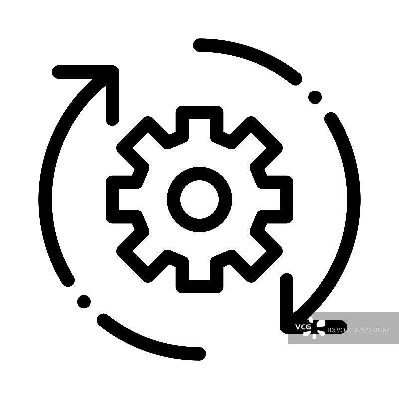 围绕敏捷元素图标的齿轮和箭头图片素材