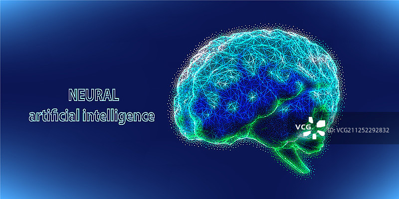 抽象神经概念大脑点阵图图片素材