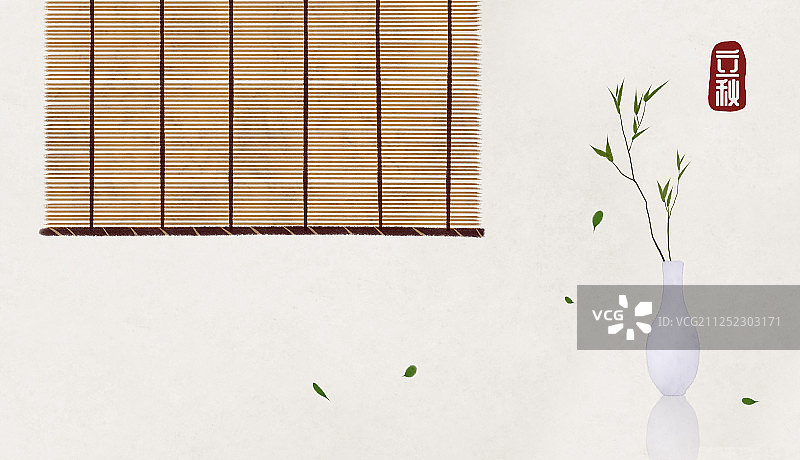 二十四节气手绘插画立秋图片素材