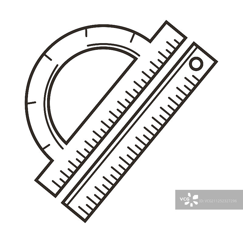 尺子和量角器学校文具用品图片素材