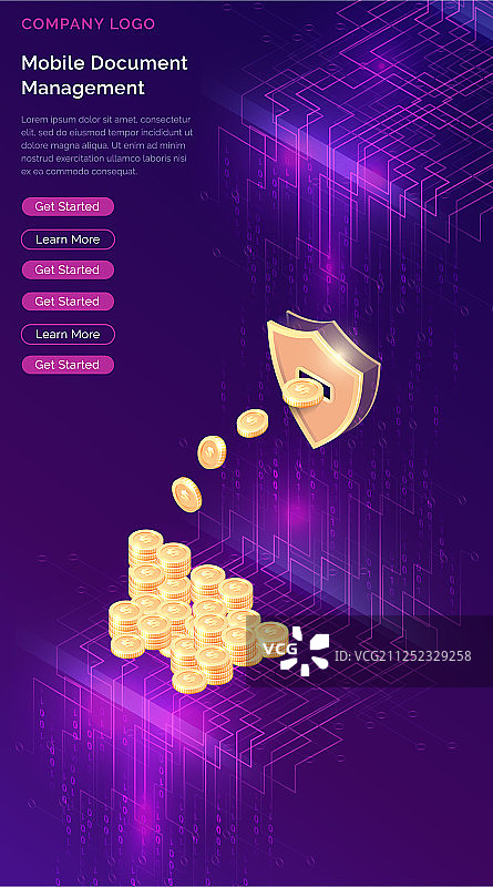 加密货币挖矿2.5D概念图片素材