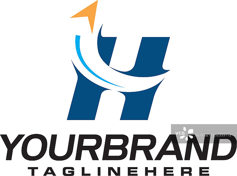 字母H箭头B形Logo设计图片素材