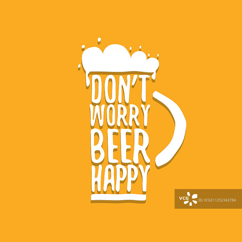 啤酒快乐概念标签图片素材