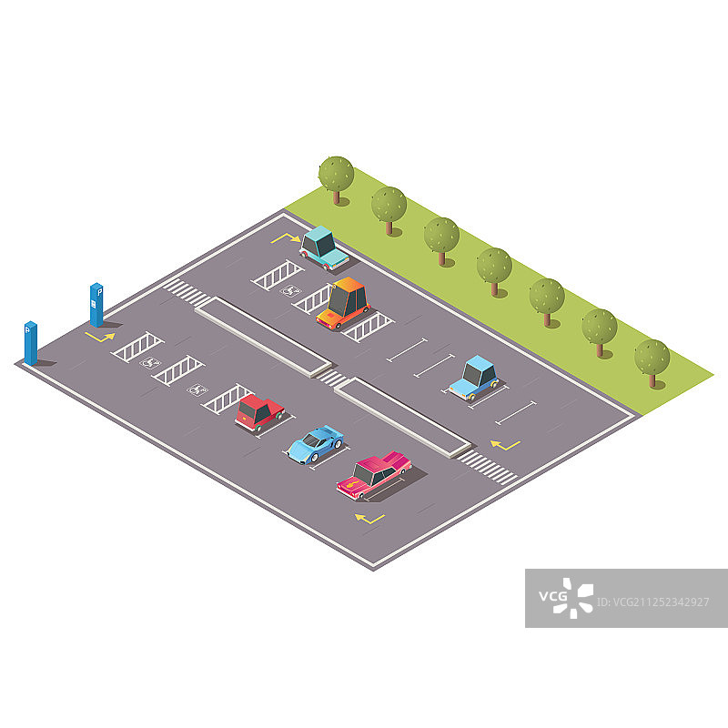城市残疾人停车位2.5D图片素材
