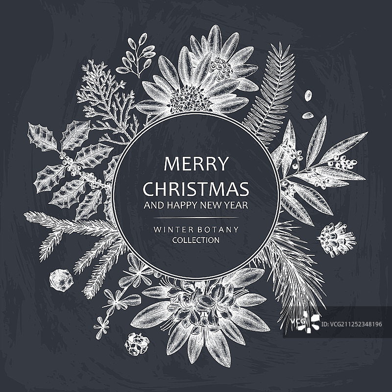 圣诞节贺卡或邀请函设计图片素材