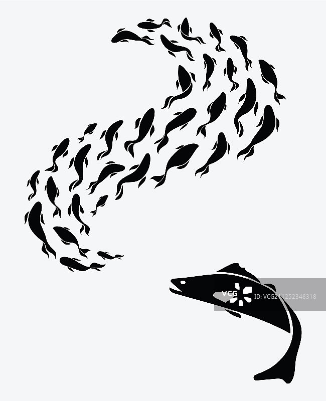 一群人在后面的钓鱼剪影图片素材