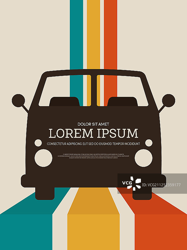 复古老爷车旅行概念海报背景图片素材