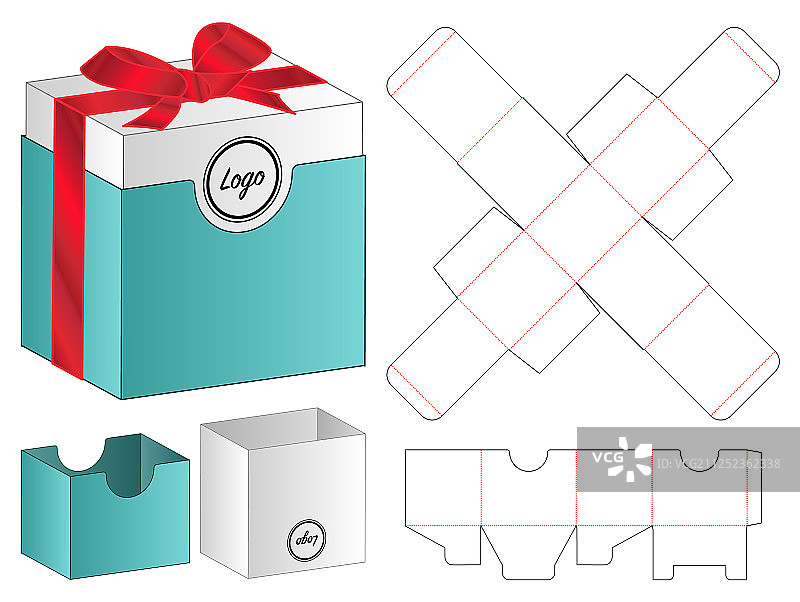 盒包装模切模板设计三维模型图片素材
