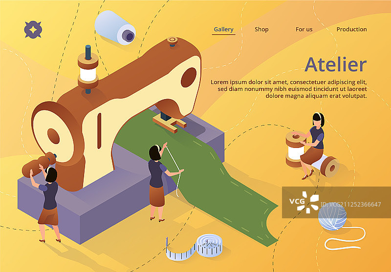 女性使用缝纫机制作服装图片素材