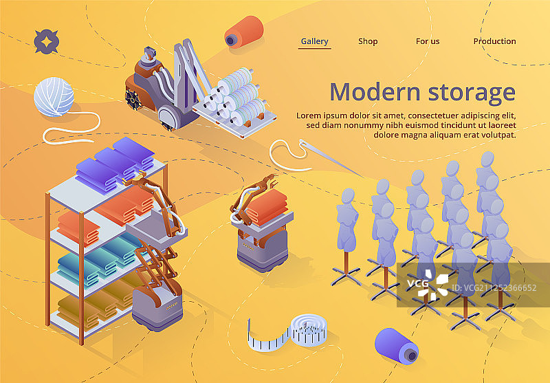 现代纺织厂仓库banner设备图片素材