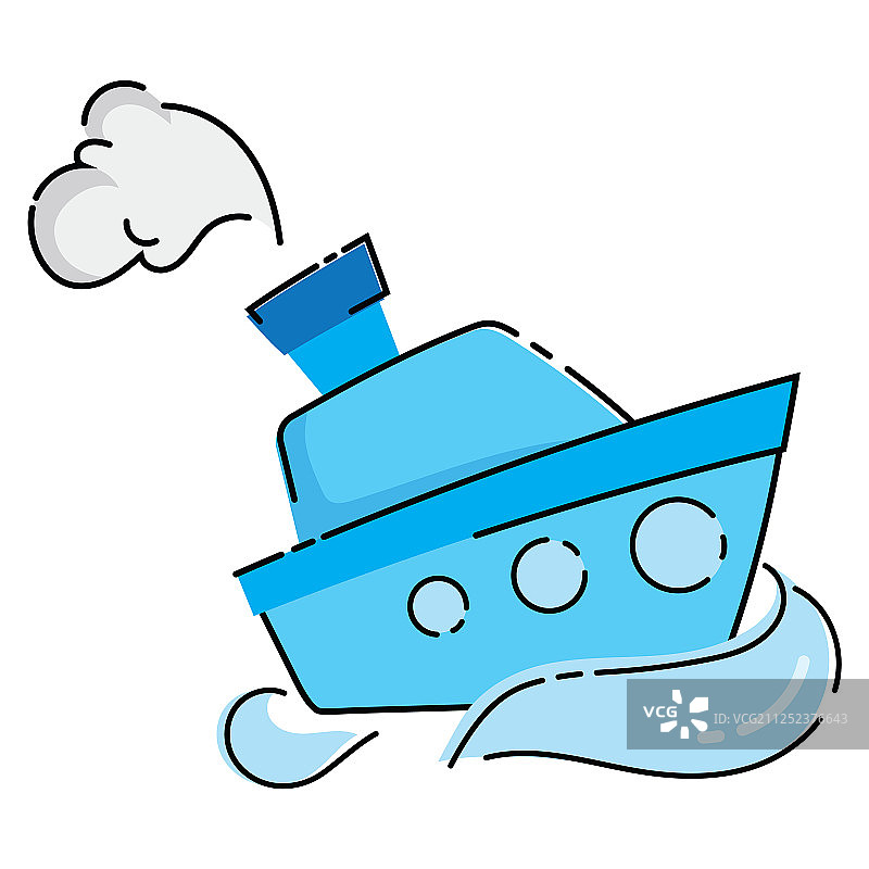 卡通船在水中图片素材