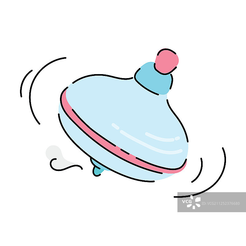 白色背景上的卡通陀螺玩具图片素材